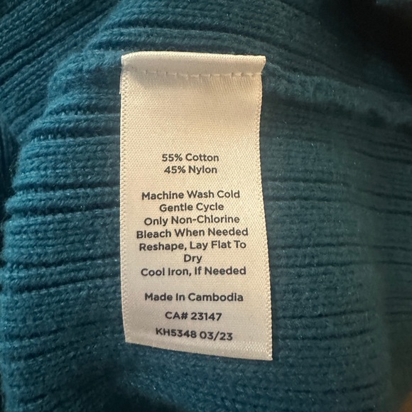 Talbots Teal Ribbed Sweater Vest with Zipper - Picture 6 of 6